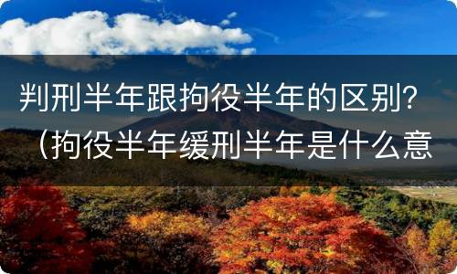 判刑半年跟拘役半年的区别？（拘役半年缓刑半年是什么意思）