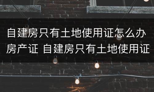 自建房只有土地使用证怎么办房产证 自建房只有土地使用证怎么办理房产证
