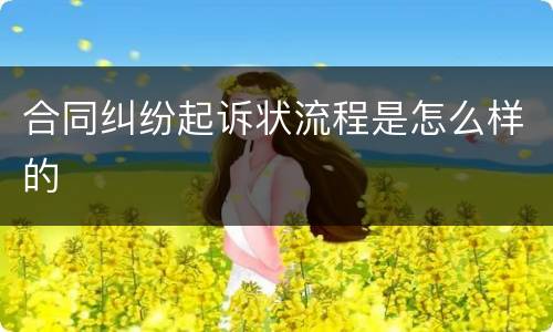 合同纠纷起诉状流程是怎么样的