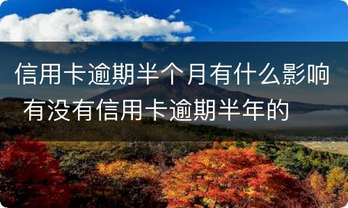 信用卡逾期半个月有什么影响 有没有信用卡逾期半年的
