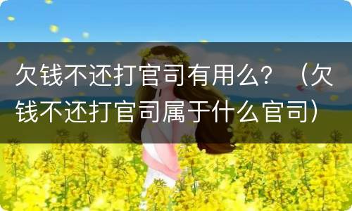 欠钱不还打官司有用么？（欠钱不还打官司属于什么官司）