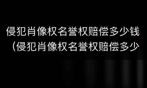 侵犯肖像权名誉权赔偿多少钱（侵犯肖像权名誉权赔偿多少钱一次）