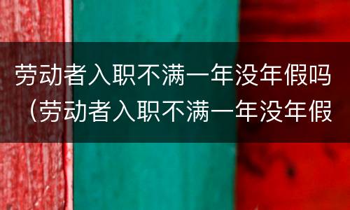 劳动者入职不满一年没年假吗（劳动者入职不满一年没年假吗怎么办）