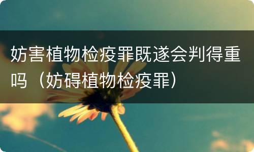 妨害植物检疫罪既遂会判得重吗（妨碍植物检疫罪）