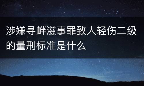 涉嫌寻衅滋事罪致人轻伤二级的量刑标准是什么