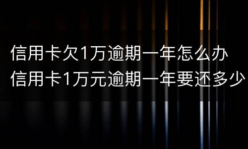 信用卡欠1万逾期一年怎么办 信用卡1万元逾期一年要还多少