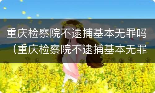 重庆检察院不逮捕基本无罪吗（重庆检察院不逮捕基本无罪吗）