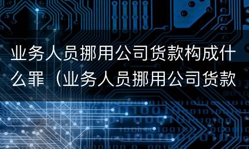 业务人员挪用公司货款构成什么罪（业务人员挪用公司货款构成什么罪）