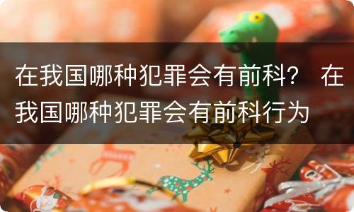 在我国哪种犯罪会有前科？ 在我国哪种犯罪会有前科行为