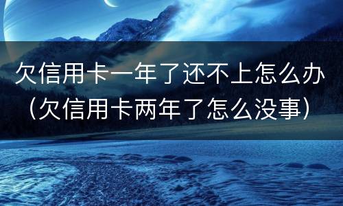 欠信用卡一年了还不上怎么办（欠信用卡两年了怎么没事）