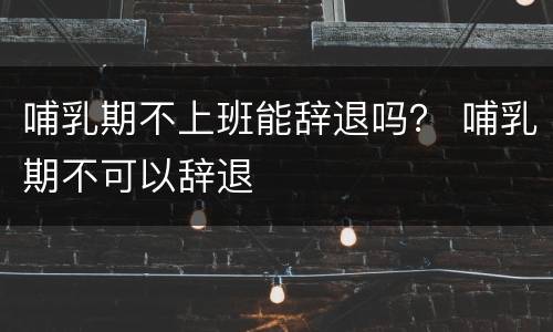 哺乳期不上班能辞退吗？ 哺乳期不可以辞退