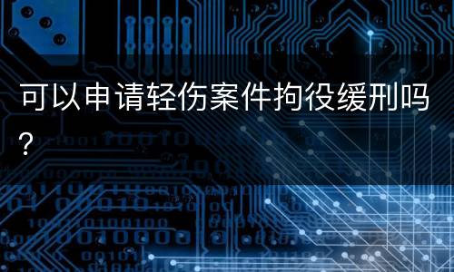 可以申请轻伤案件拘役缓刑吗？