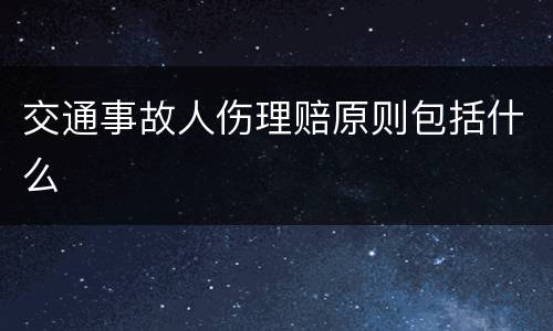交通事故人伤理赔原则包括什么