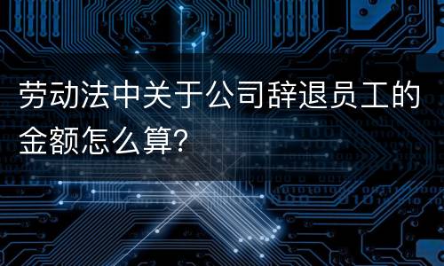 劳动法中关于公司辞退员工的金额怎么算？