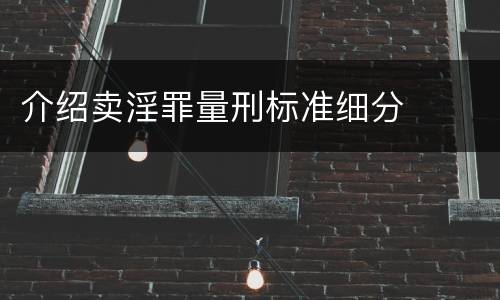 介绍卖淫罪量刑标准细分