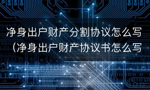 净身出户财产分割协议怎么写（净身出户财产协议书怎么写）