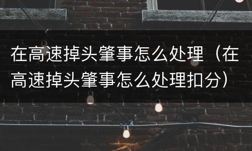 在高速掉头肇事怎么处理（在高速掉头肇事怎么处理扣分）