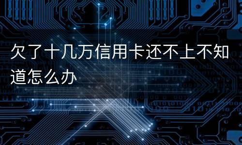 欠了十几万信用卡还不上不知道怎么办