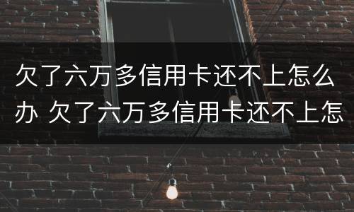 欠了六万多信用卡还不上怎么办 欠了六万多信用卡还不上怎么办呢