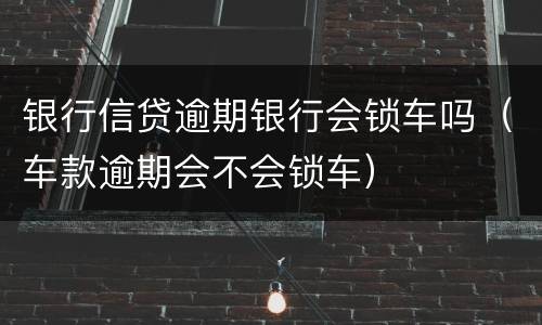 银行信贷逾期银行会锁车吗（车款逾期会不会锁车）