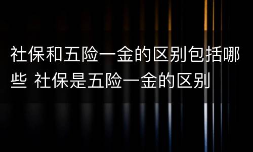社保和五险一金的区别包括哪些 社保是五险一金的区别