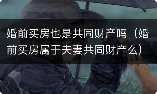 婚前买房也是共同财产吗（婚前买房属于夫妻共同财产么）