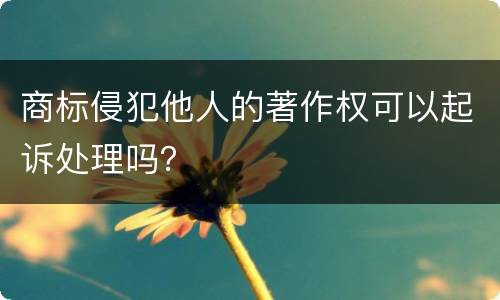 商标侵犯他人的著作权可以起诉处理吗？