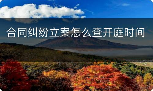 合同纠纷立案怎么查开庭时间