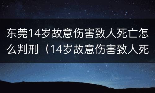东莞14岁故意伤害致人死亡怎么判刑（14岁故意伤害致人死亡 判决）