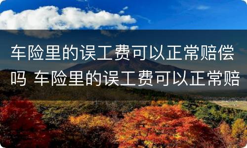 车险里的误工费可以正常赔偿吗 车险里的误工费可以正常赔偿吗