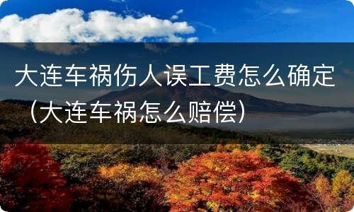 大连车祸伤人误工费怎么确定（大连车祸怎么赔偿）
