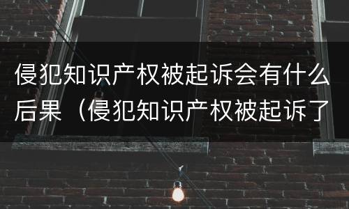 侵犯知识产权被起诉会有什么后果（侵犯知识产权被起诉了）