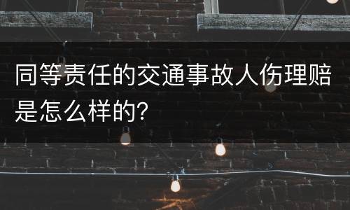 同等责任的交通事故人伤理赔是怎么样的？