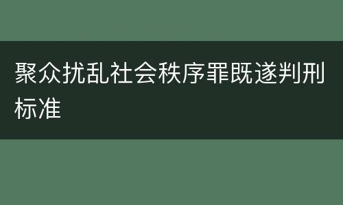 聚众扰乱社会秩序罪既遂判刑标准