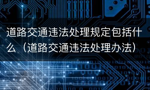 道路交通违法处理规定包括什么（道路交通违法处理办法）