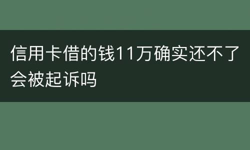 信用卡借的钱11万确实还不了会被起诉吗