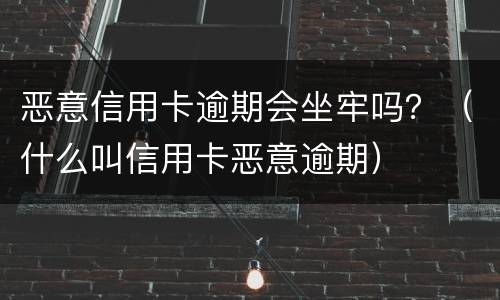 恶意信用卡逾期会坐牢吗？（什么叫信用卡恶意逾期）