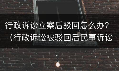 行政诉讼立案后驳回怎么办？（行政诉讼被驳回后民事诉讼）