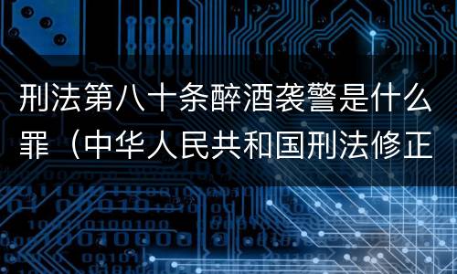 刑法第八十条醉酒袭警是什么罪（中华人民共和国刑法修正案八醉酒）