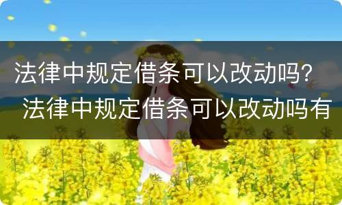 法律中规定借条可以改动吗？ 法律中规定借条可以改动吗有效吗