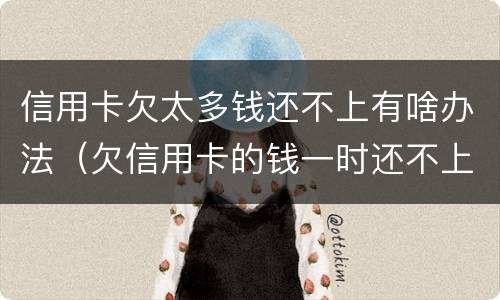 信用卡欠太多钱还不上有啥办法（欠信用卡的钱一时还不上怎么办）