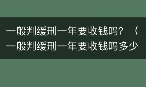 一般判缓刑一年要收钱吗？（一般判缓刑一年要收钱吗多少钱）