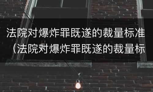 法院对爆炸罪既遂的裁量标准（法院对爆炸罪既遂的裁量标准是什么）