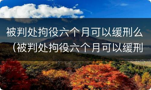 被判处拘役六个月可以缓刑么（被判处拘役六个月可以缓刑么吗）