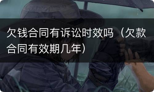 欠钱合同有诉讼时效吗（欠款合同有效期几年）
