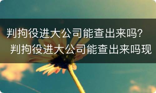 判拘役进大公司能查出来吗？ 判拘役进大公司能查出来吗现在
