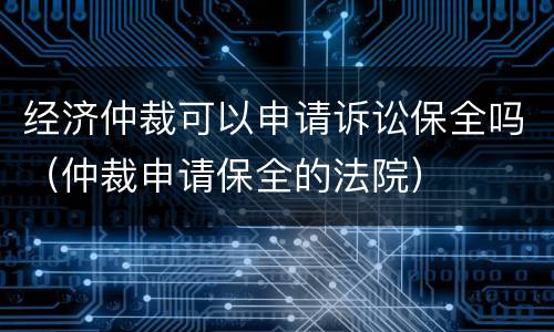 经济仲裁可以申请诉讼保全吗（仲裁申请保全的法院）
