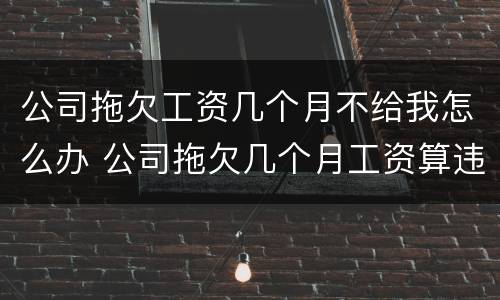 公司拖欠工资几个月不给我怎么办 公司拖欠几个月工资算违法