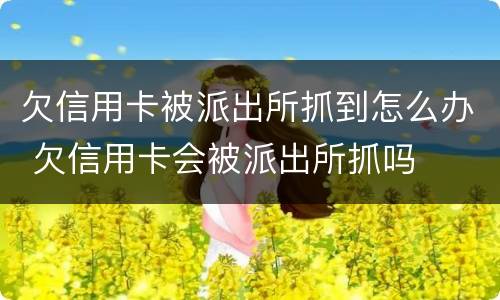 欠信用卡被派出所抓到怎么办 欠信用卡会被派出所抓吗