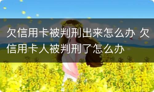 欠信用卡被判刑出来怎么办 欠信用卡人被判刑了怎么办